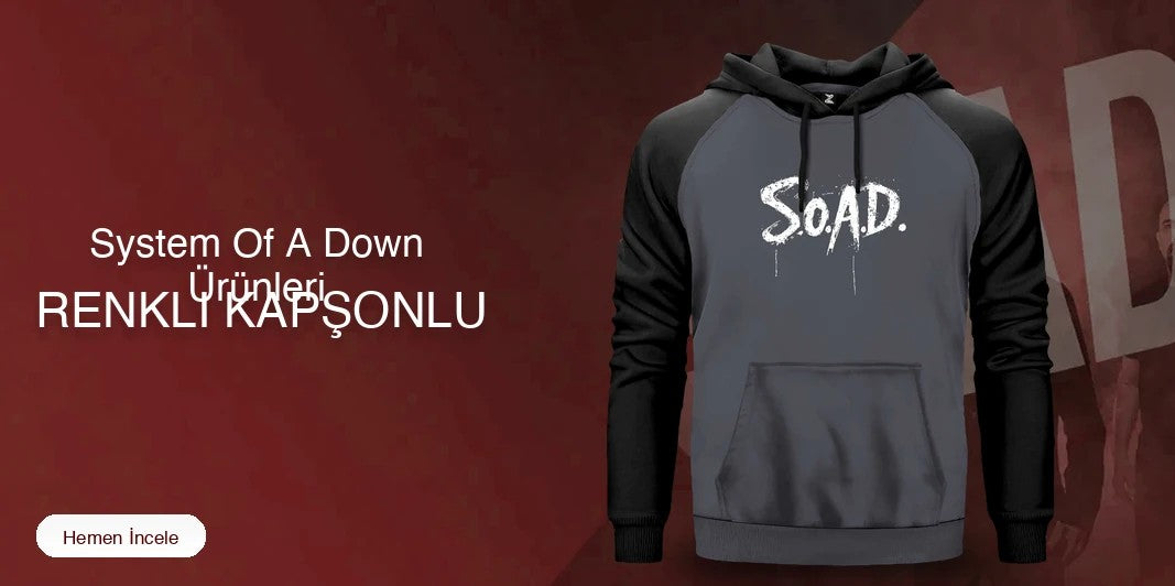 System Of A Down Renkli Kapşonlu kapak