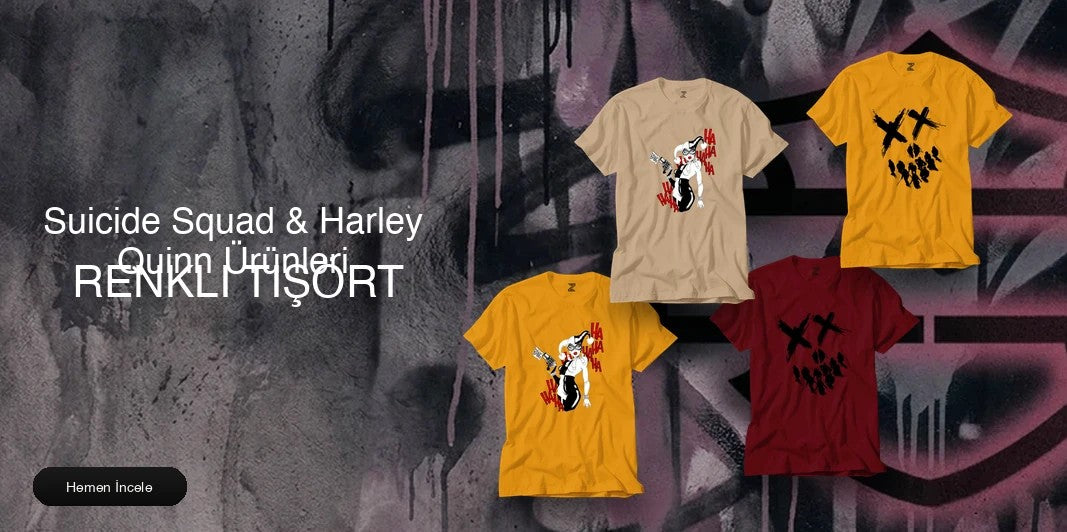 Suicide Squad & Harley Quinn Renkli Tişört kapak