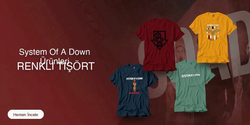 System Of A Down Renkli Tişört