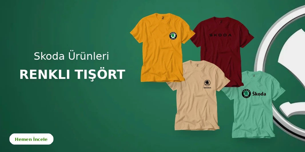 Skoda Renkli Tişört kapak