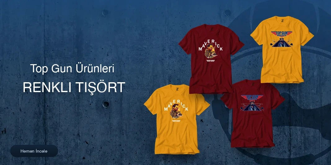Top Gun Renkli Tişört kapak