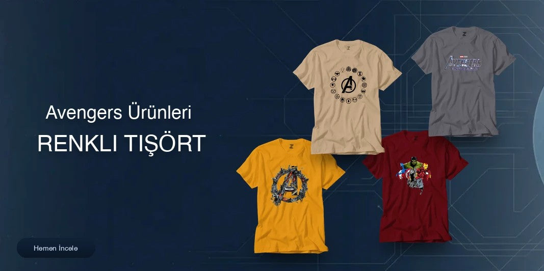 Avengers Renkli Tişört kapak