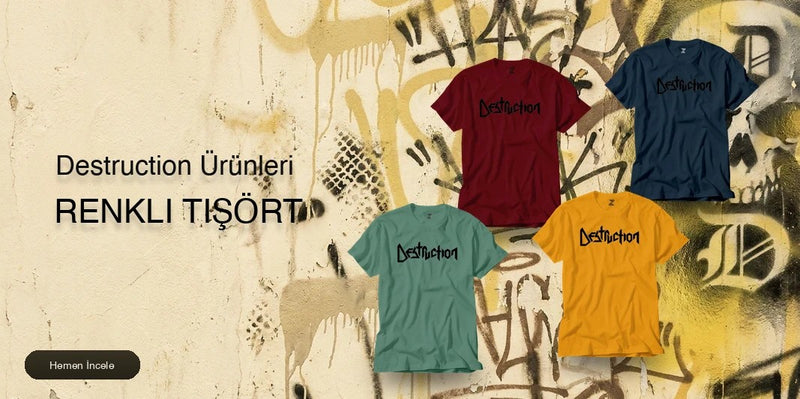 Destruction Renkli Tişört