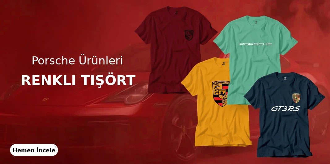 Porsche Renkli Tişört kapak