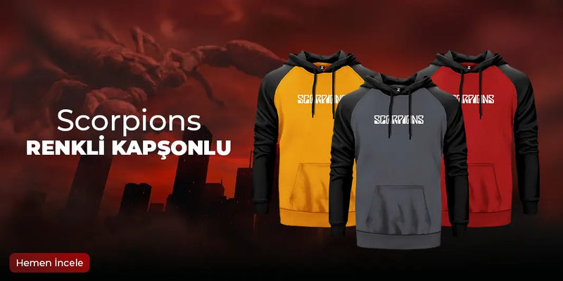 Scorpions Renkli Kapşonlu