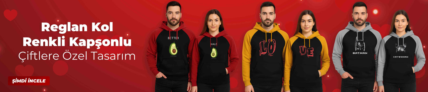 Sevgili Renkli Kapşonlu Reglan Kol