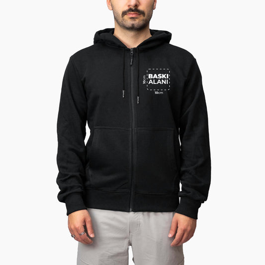 Baskılı Fermuarlı Kapşonlu Sweatshirt Toptan