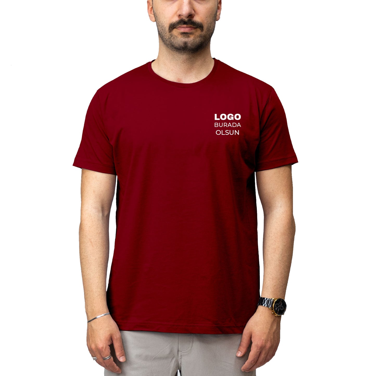 Logo Baskılı Kırmızı Tişört Toptan