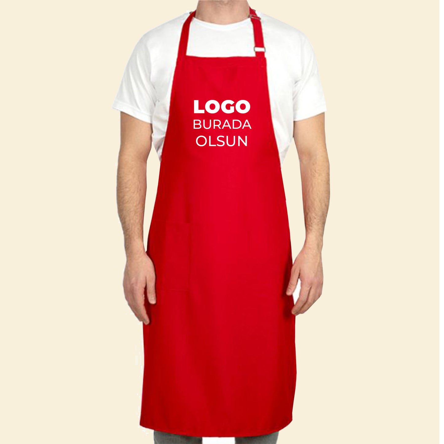 Mutfak Önlüğü Ayarlanabilir Kırmızı Renk Toptan