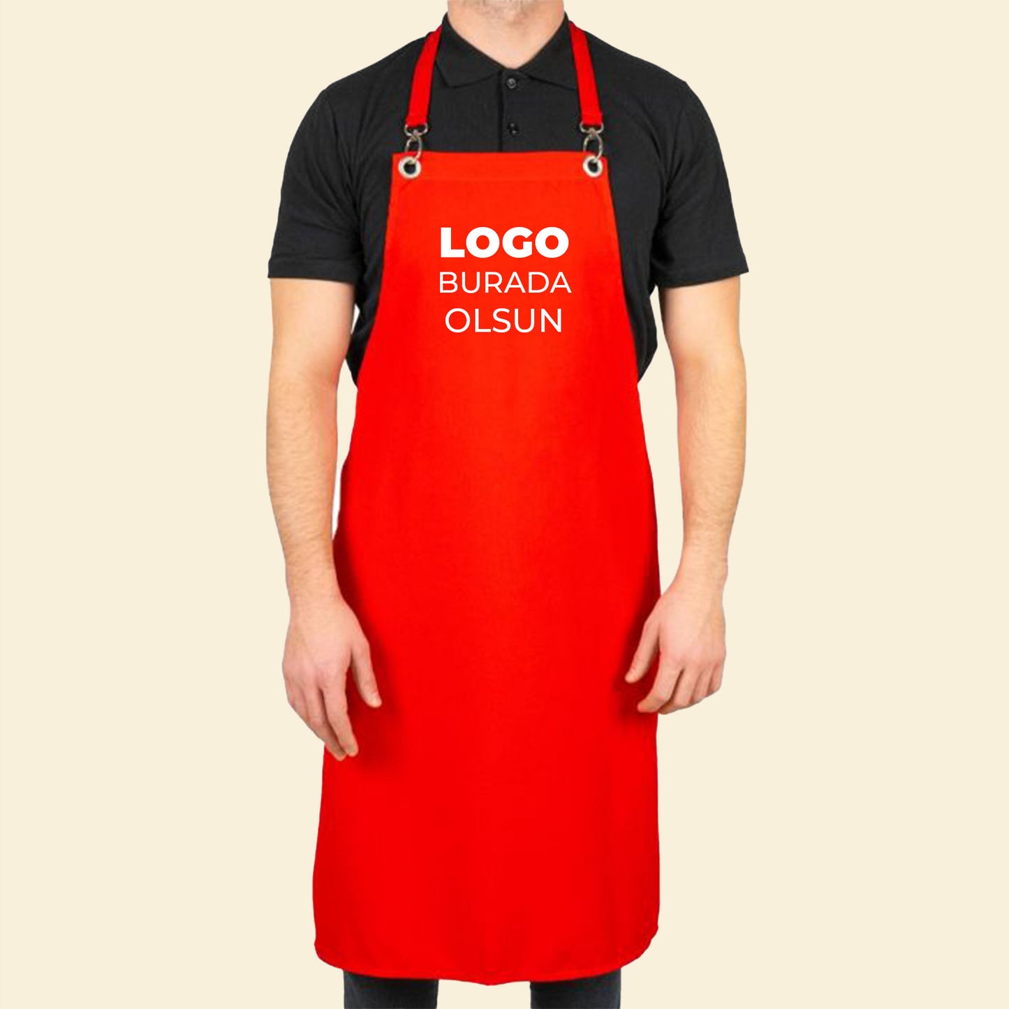 MasterChef Mutfak Önlüğü Kırmızı Renk Toptan