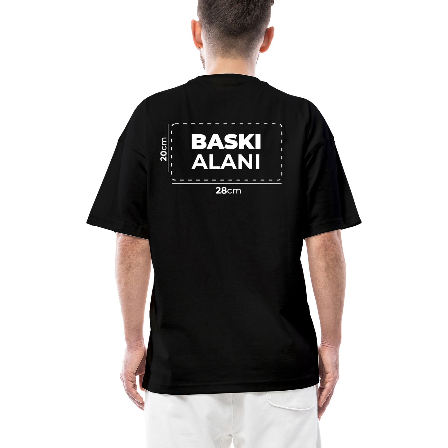Logo Baskılı Oversize Siyah Tişört Toptan