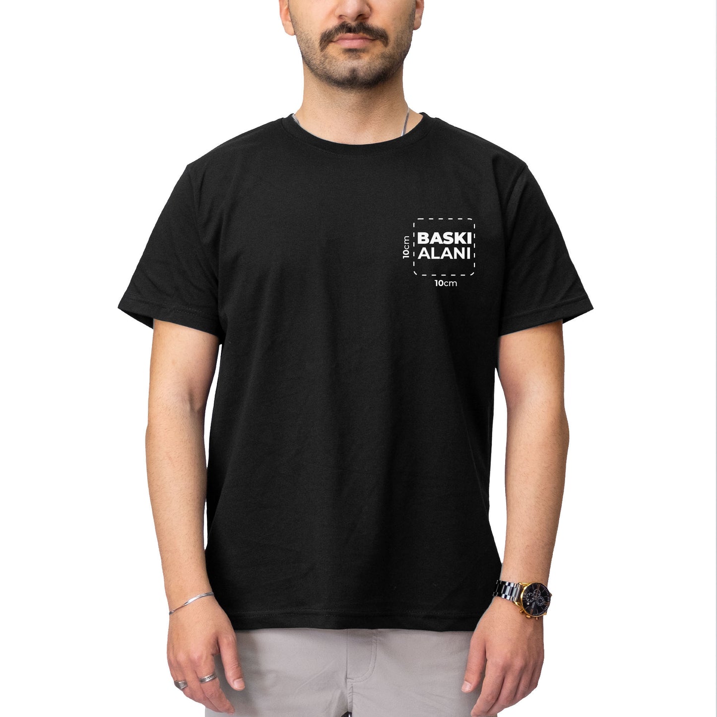 Logo Baskılı Siyah Tişört Toptan