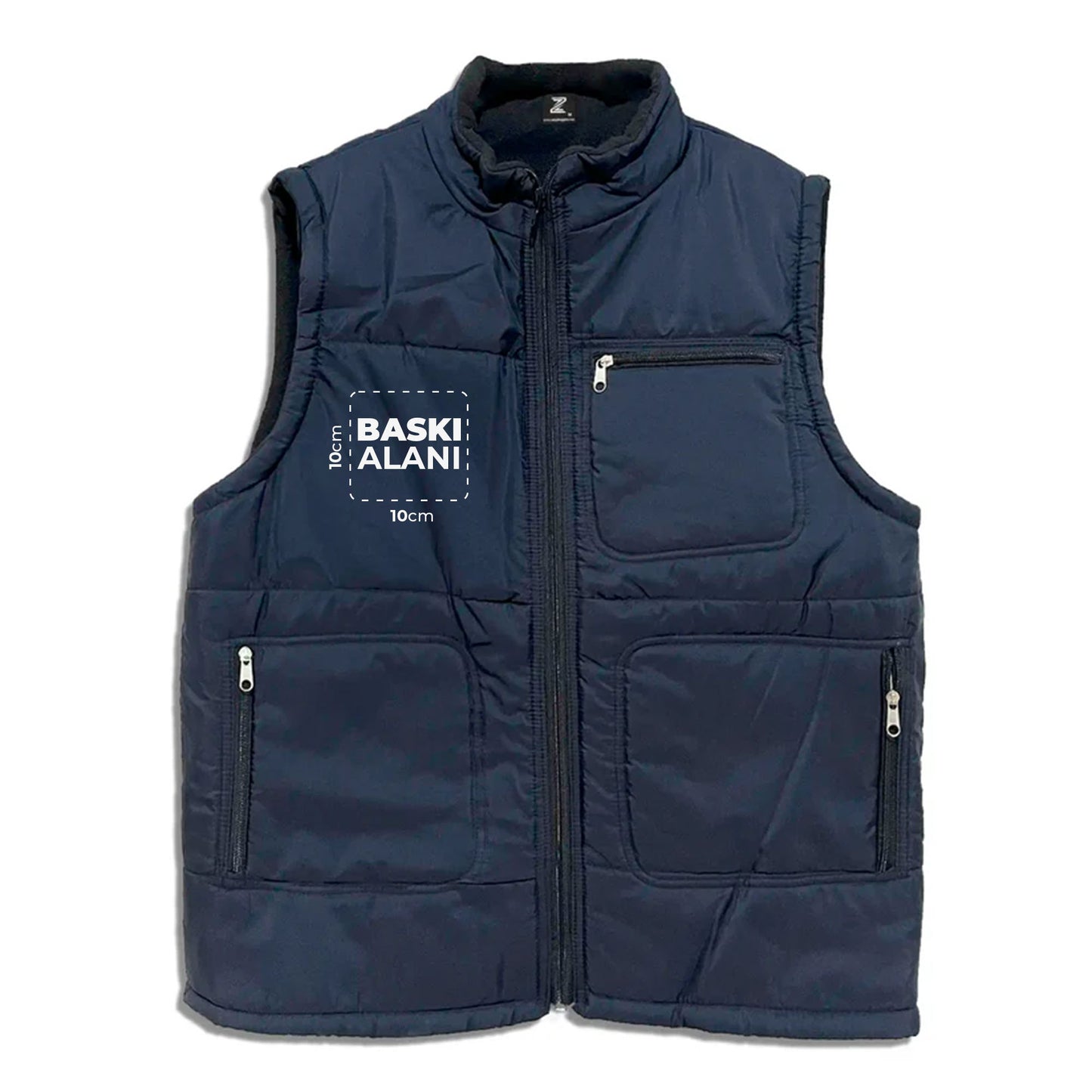 Logo Baskılı Yelek Lacivert Toptan