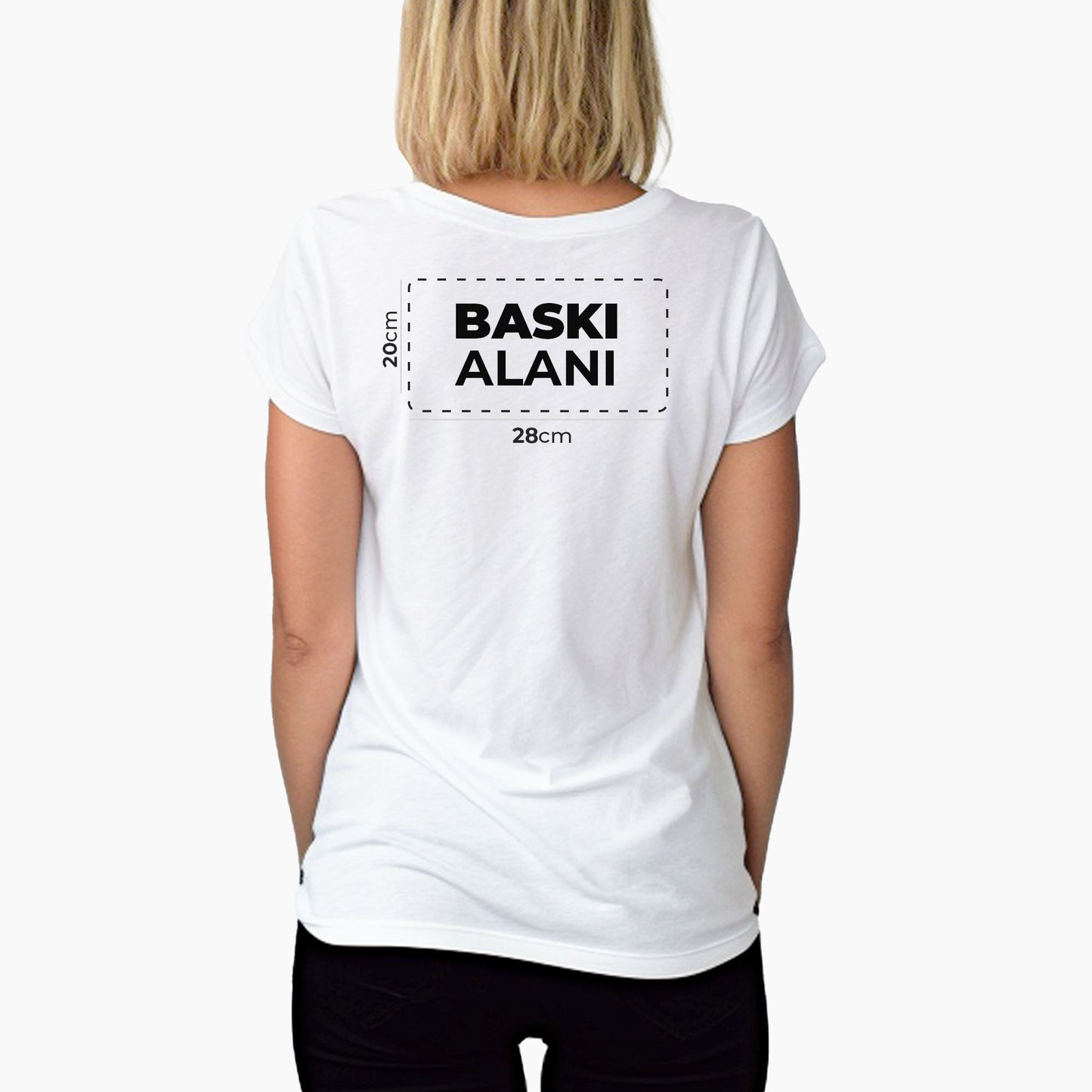 Logo Baskılı Kadın Beyaz Tişört Toptan