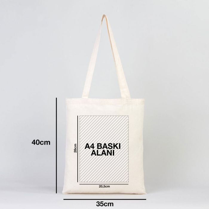 Baskılı Ham Bez Çanta 35x40 cm Toptan