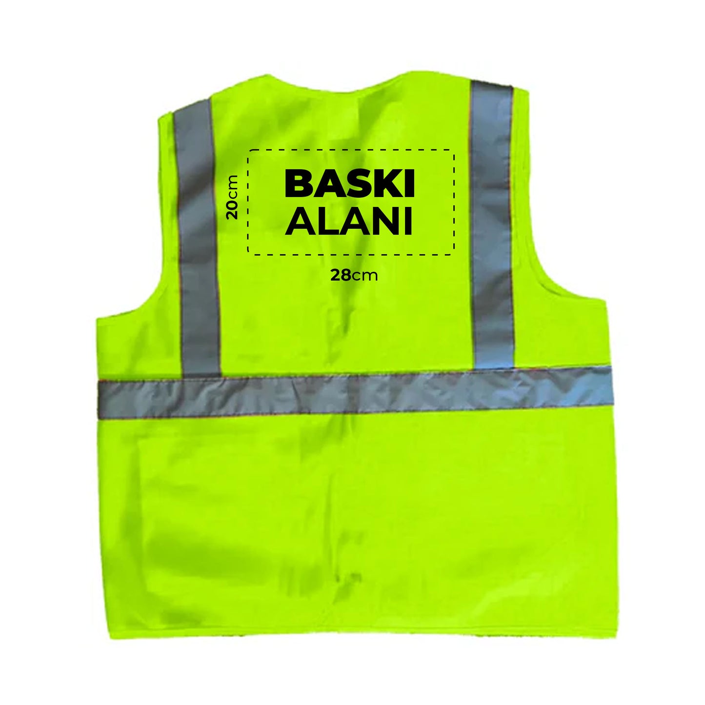 Logo Baskılı Reflektörlü Mühendis Yeleği Yeşil Baskılı Toptan