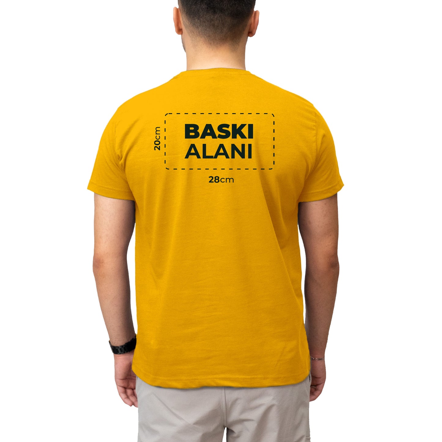 Logo Baskılı Sarı Tişört Toptan