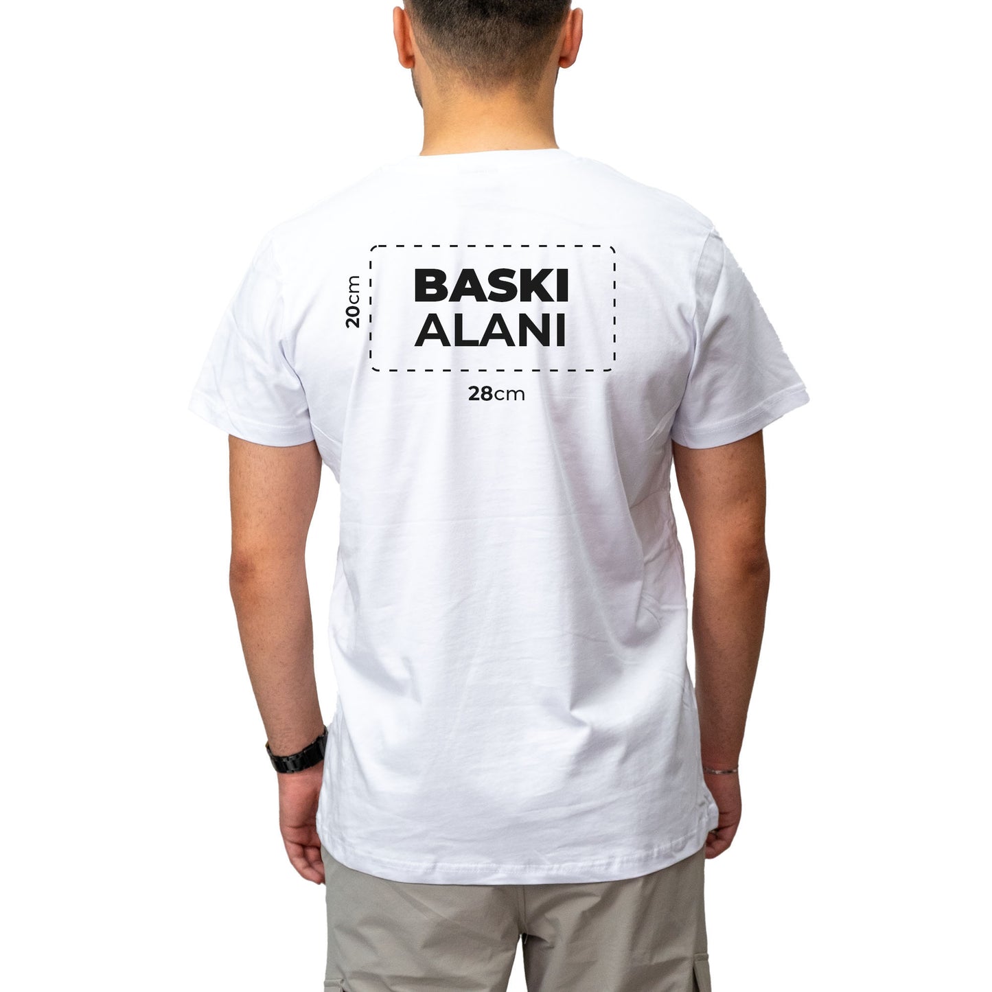 Logo Baskılı Beyaz Tişört Toptan