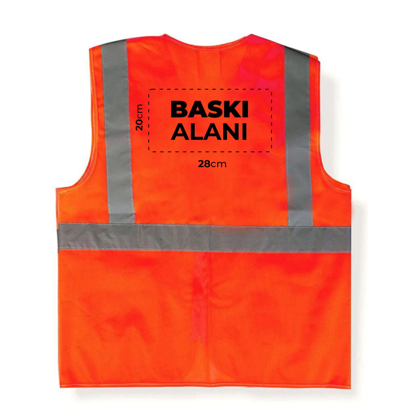 Logo Baskılı Reflektörlü Mühendis Yeleği Turuncu Baskılı Toptan