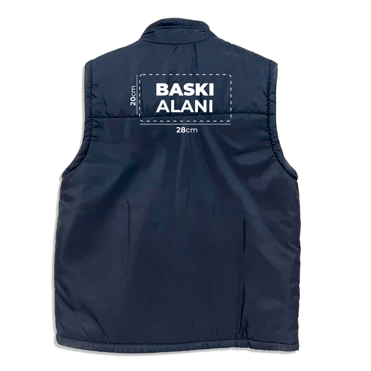 Logo Baskılı Yelek Lacivert Toptan