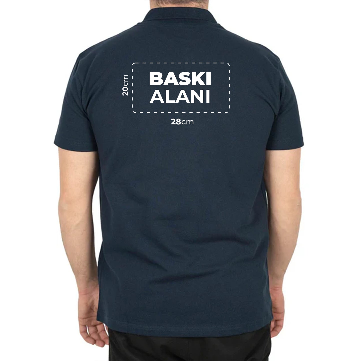Logo Baskılı Polo Yaka Lacivert Tişört Toptan