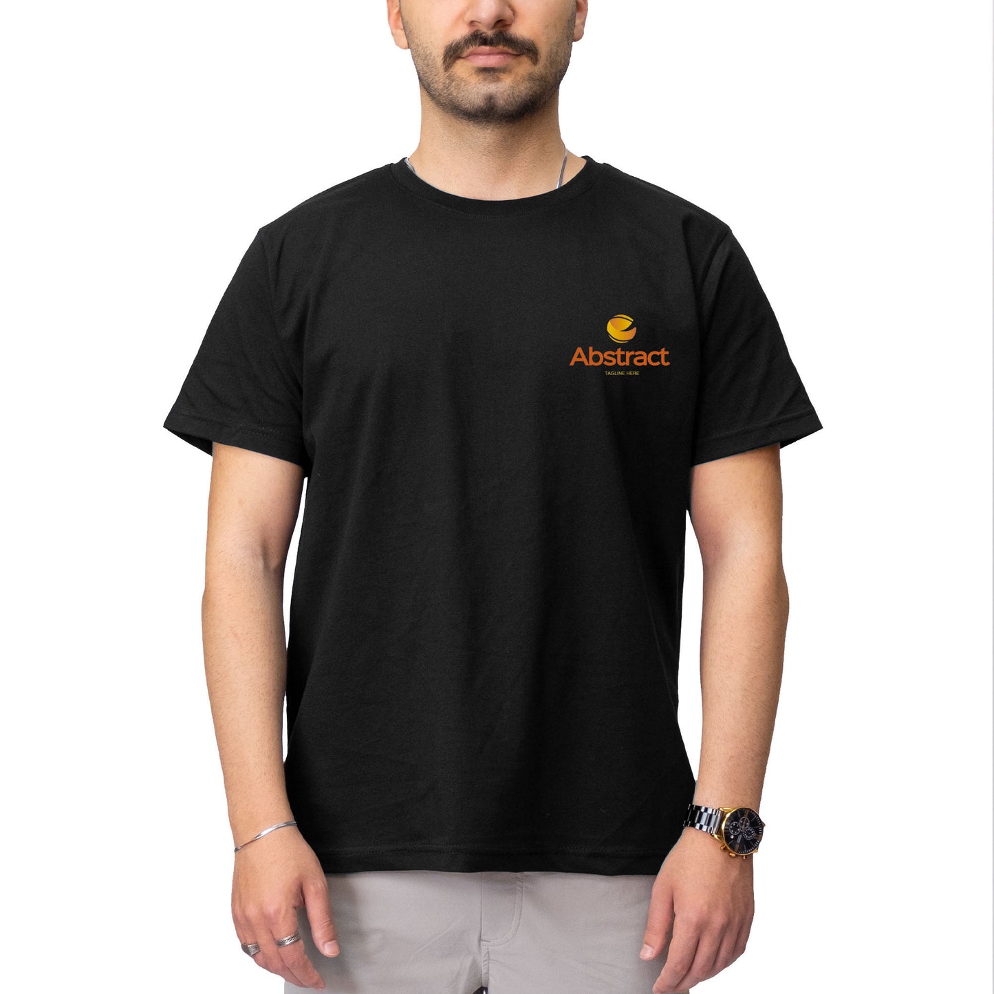 Logo Baskılı Siyah Tişört Toptan