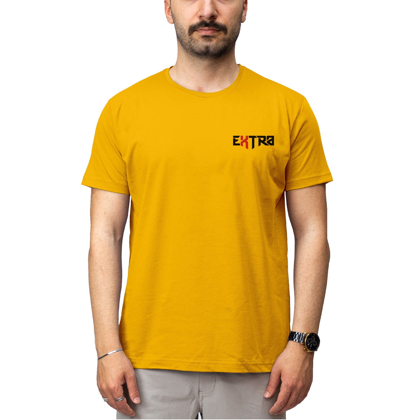 Logo Baskılı Sarı Tişört Toptan