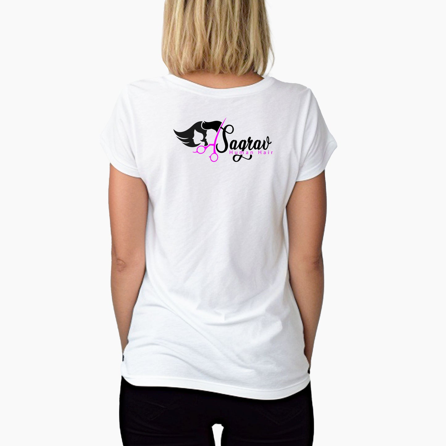 Logo Baskılı Kadın Beyaz Tişört Toptan