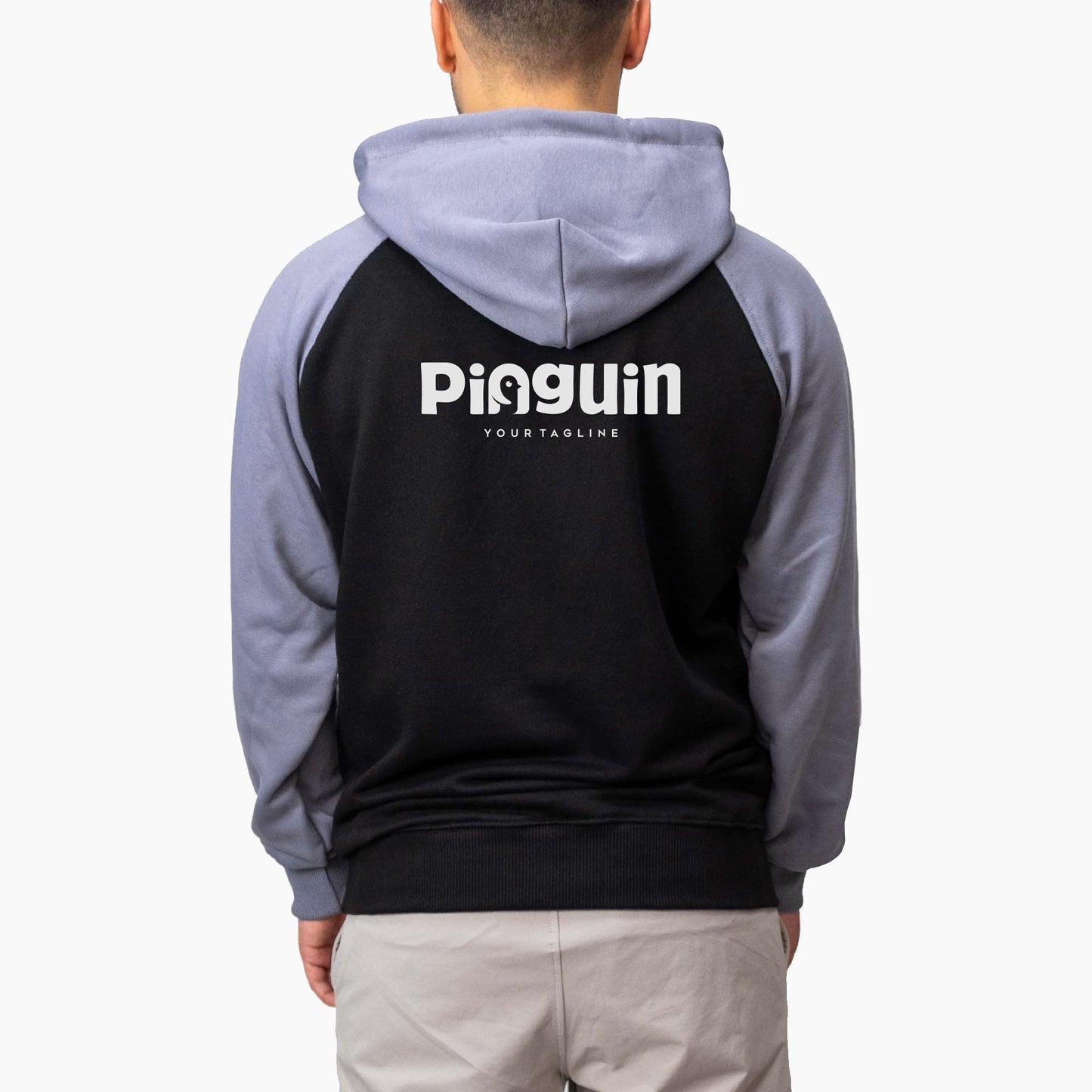 Baskılı Reglan Kol Kapşonlu Sweatshirt Gri Toptan