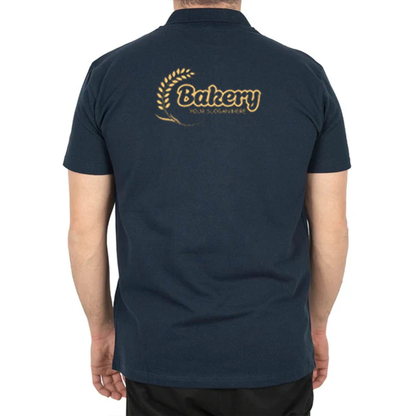 Logo Baskılı Polo Yaka Lacivert Tişört Toptan