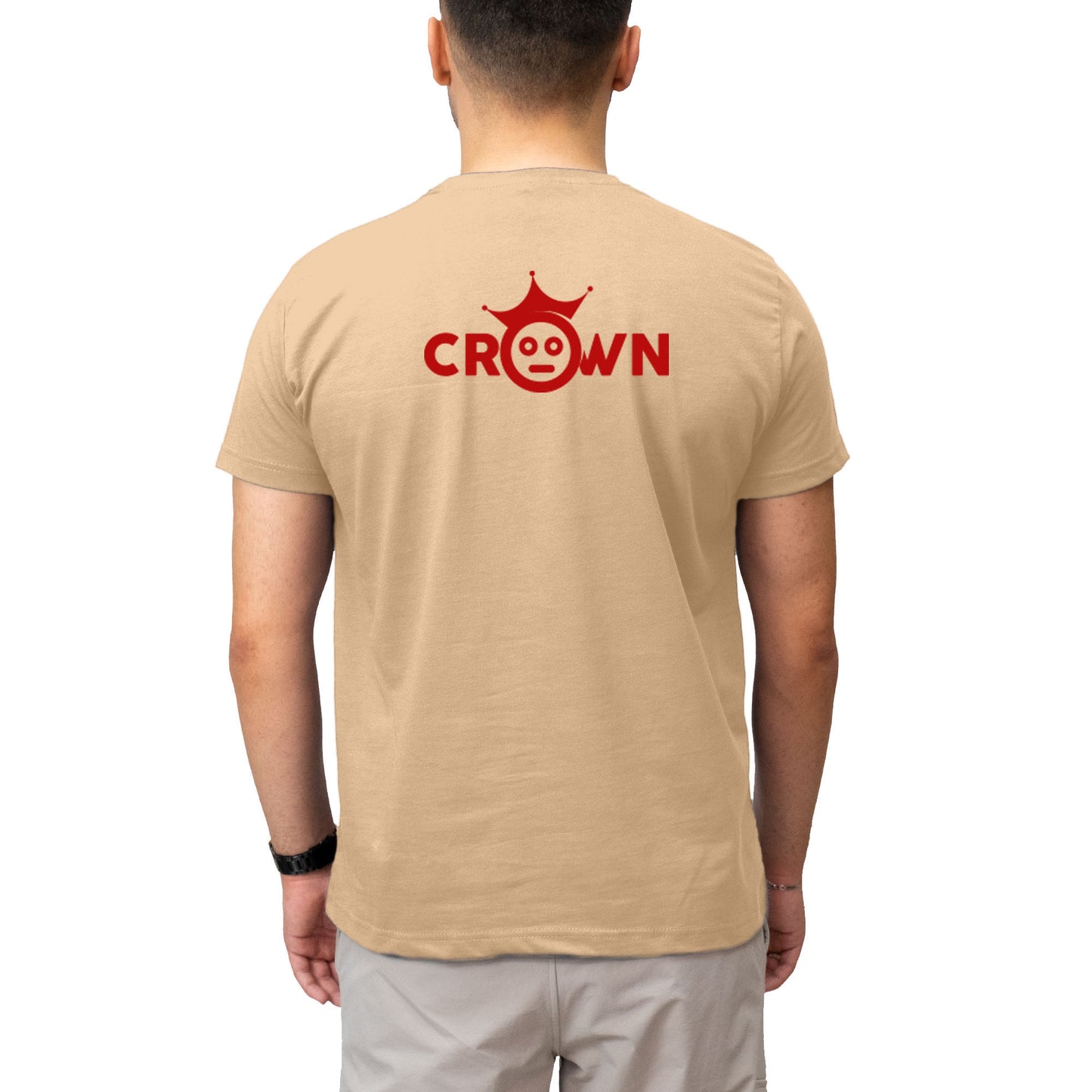 Logo Baskılı Krem Tişört Toptan