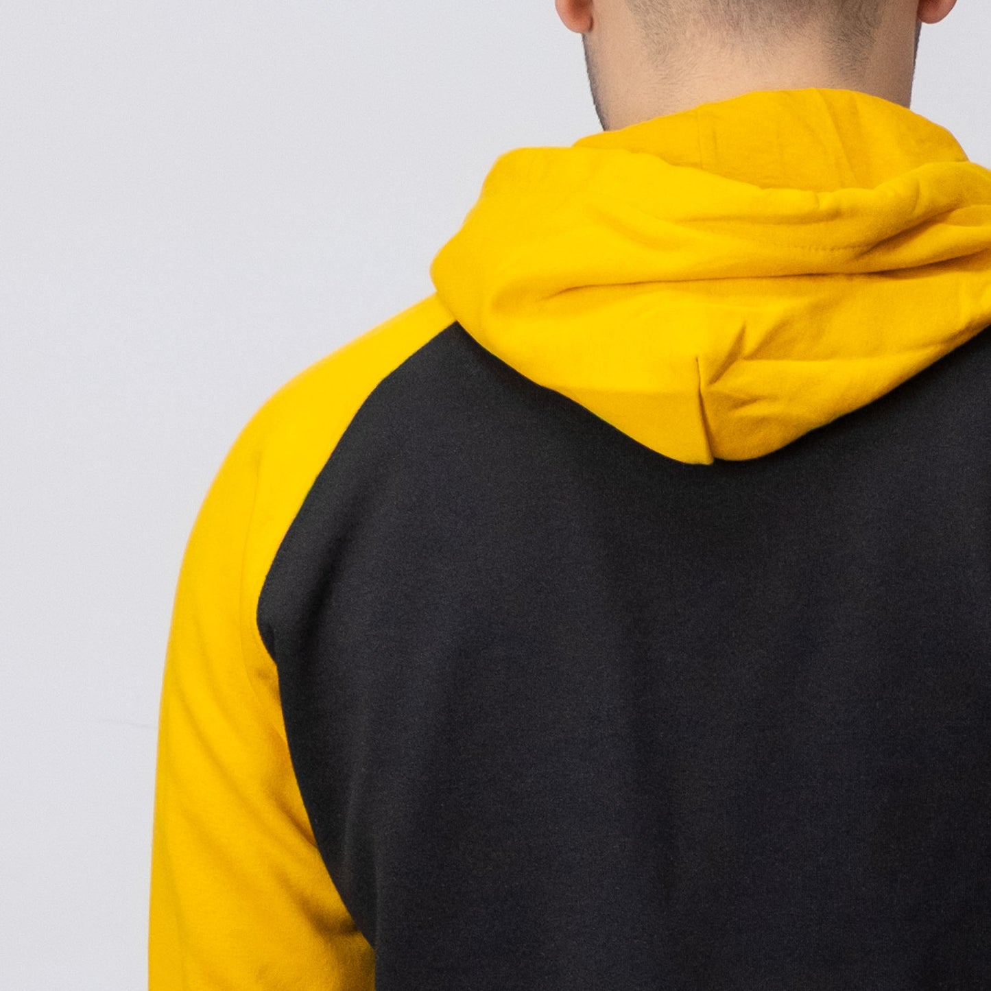 Baskılı Reglan Kol Kapşonlu Sweatshirt Sarı Toptan