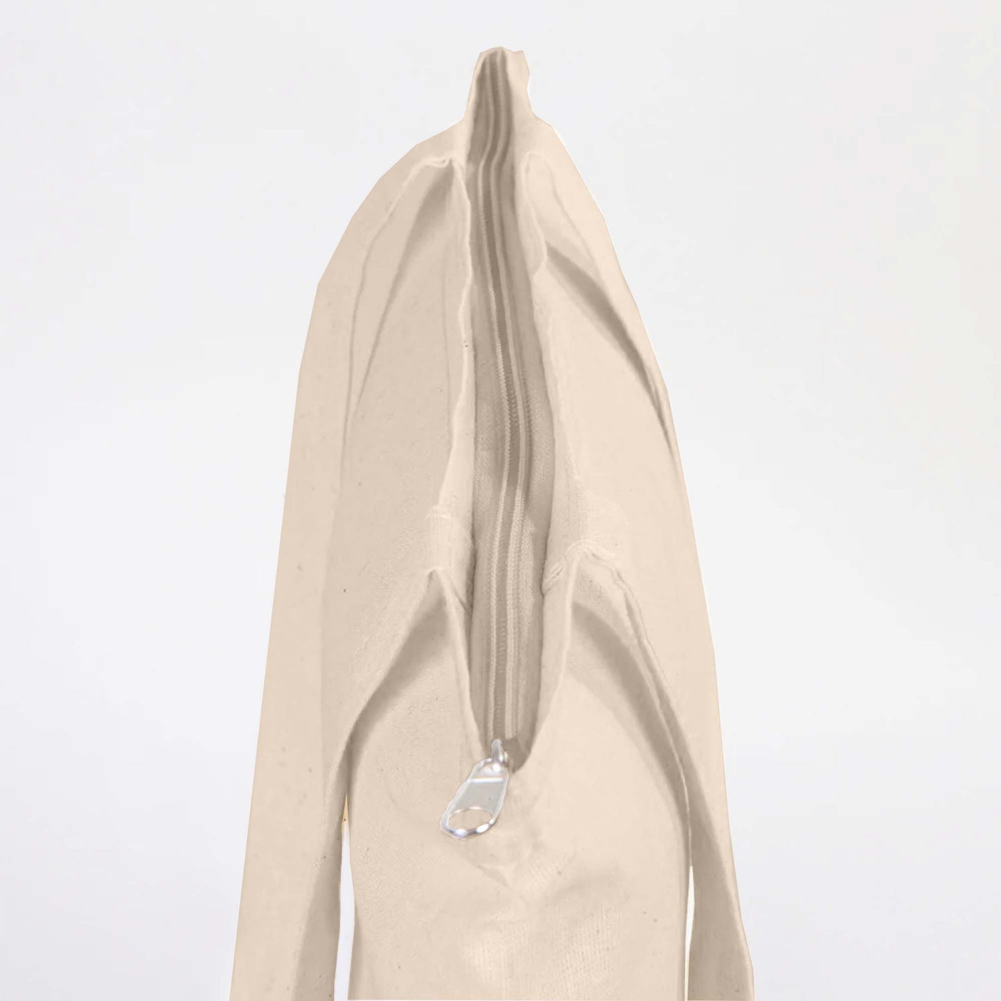 Kız Kulesi Krem Fermuarlı Bez Çanta Gabardin