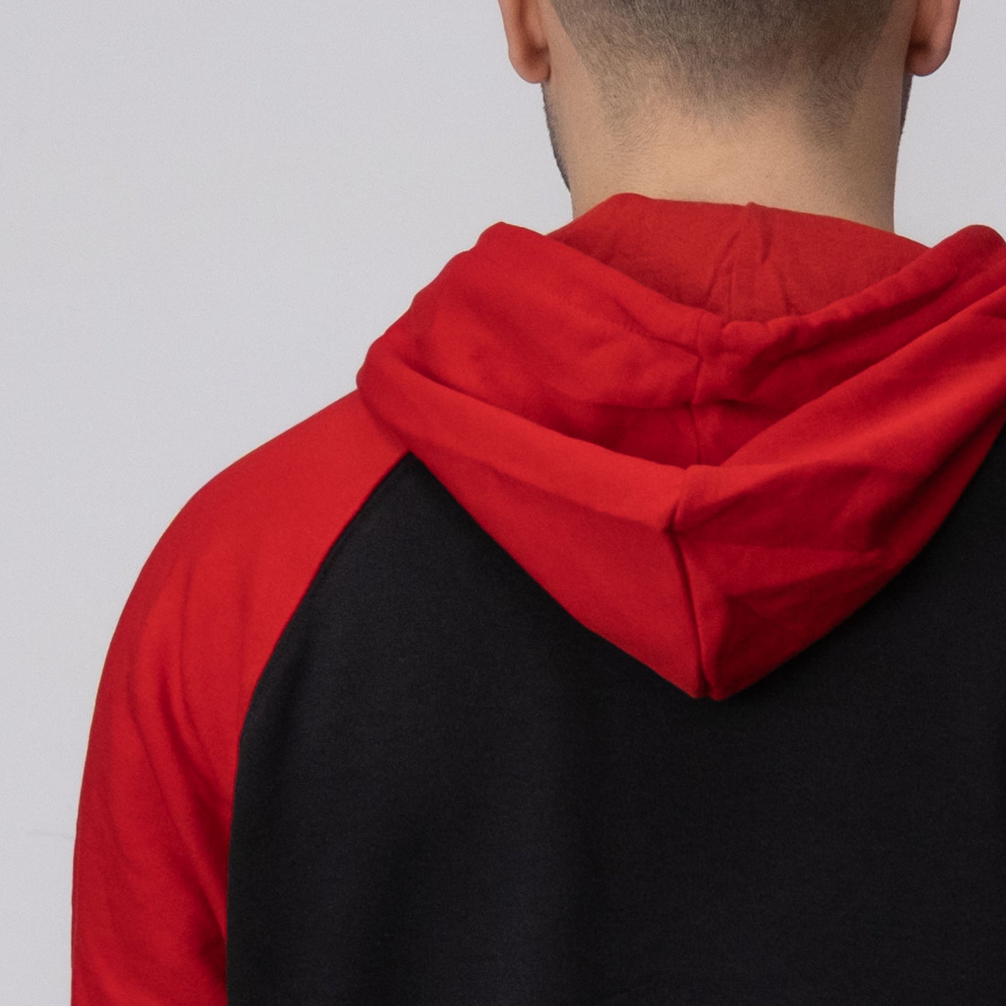 Baskılı Reglan Kol Kapşonlu Sweatshirt Kırmızı Toptan