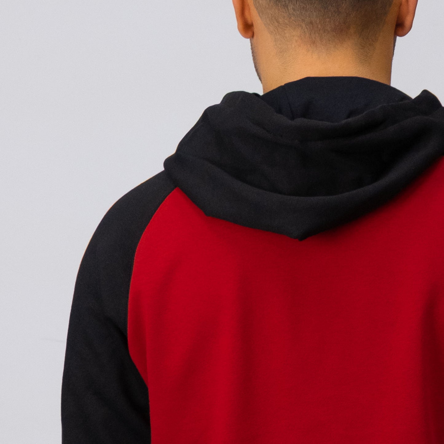 Baskılı Reglan Gövde Kapşonlu Sweatshirt Kırmızı Toptan