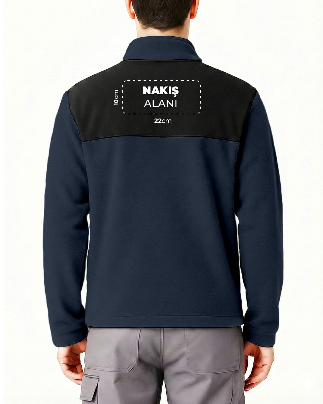 Softshell Polar Baskılı Nakışlı Lacivert Toptan