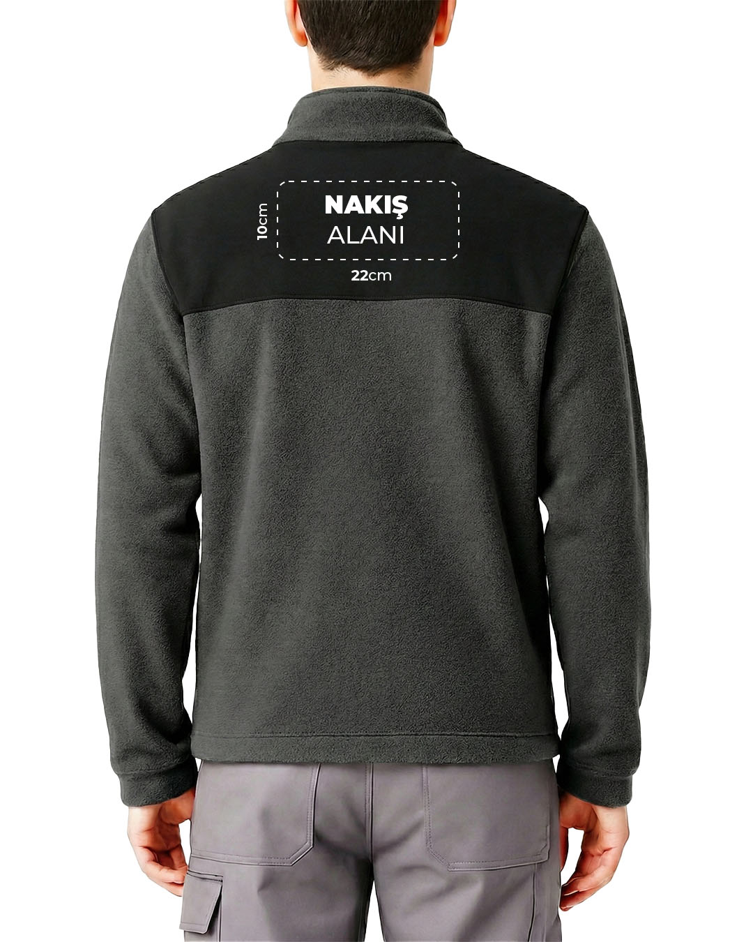 Softshell Polar Baskılı Nakışlı Füme Toptan