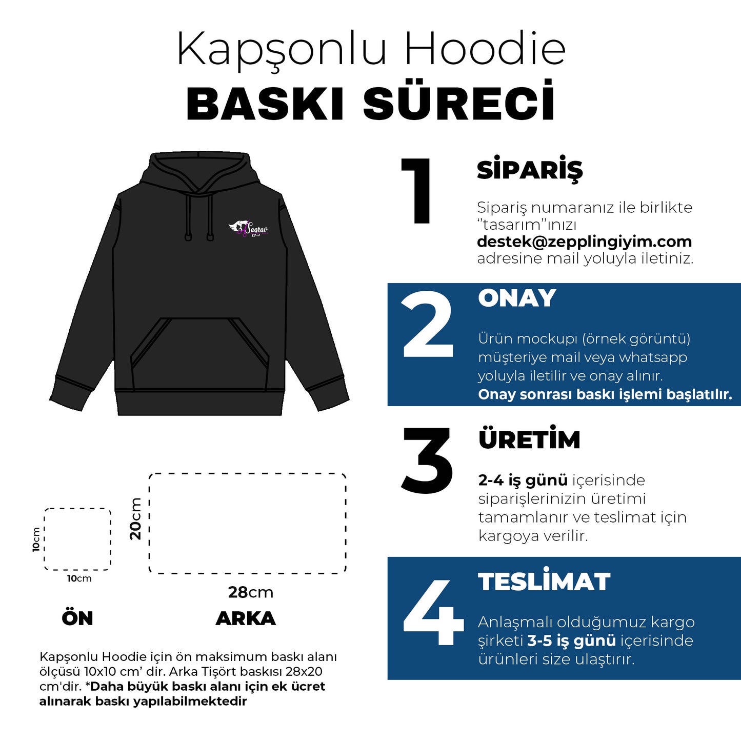 Baskılı Kapşonlu Sweatshirt Toptan