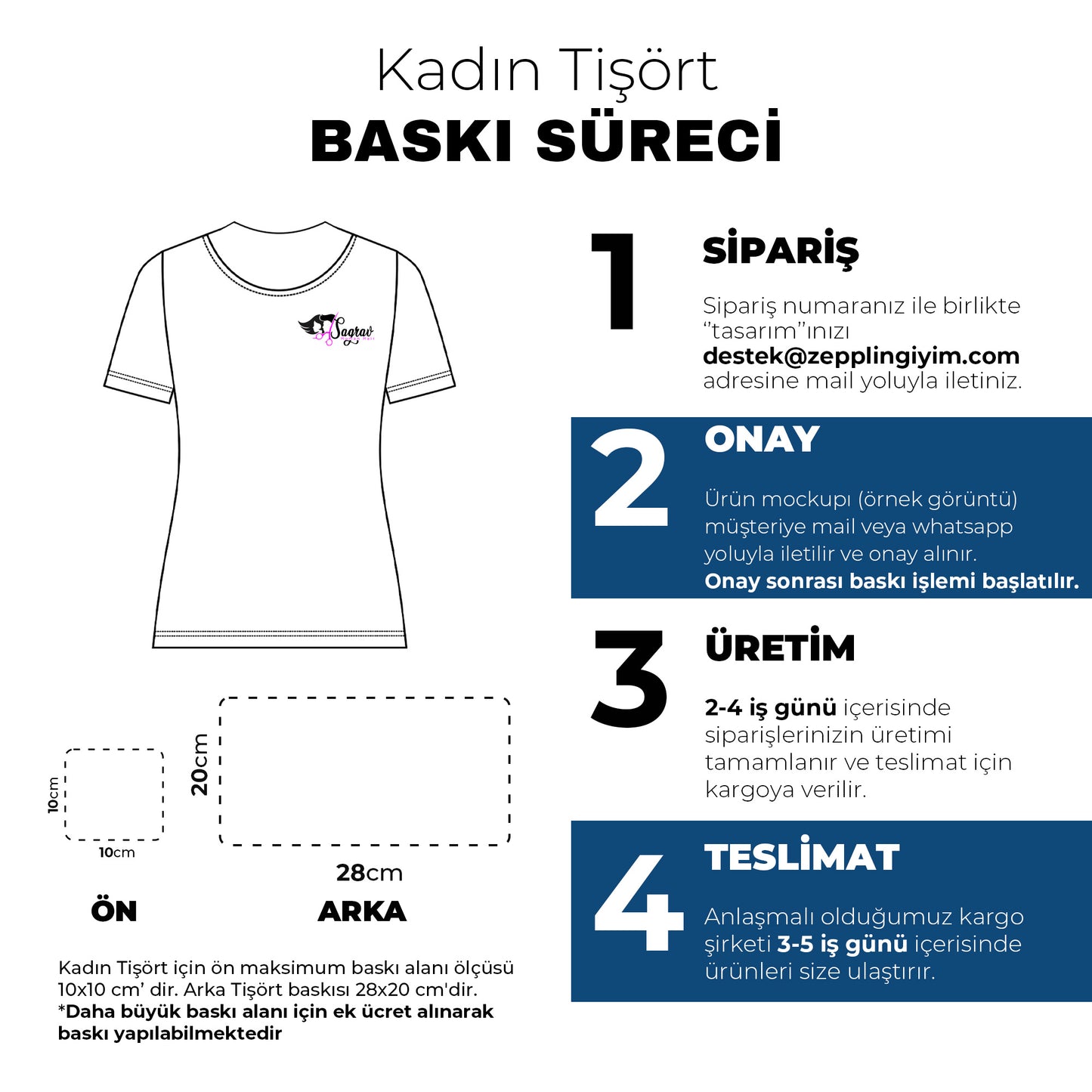 Logo Baskılı Kadın Beyaz Tişört Toptan