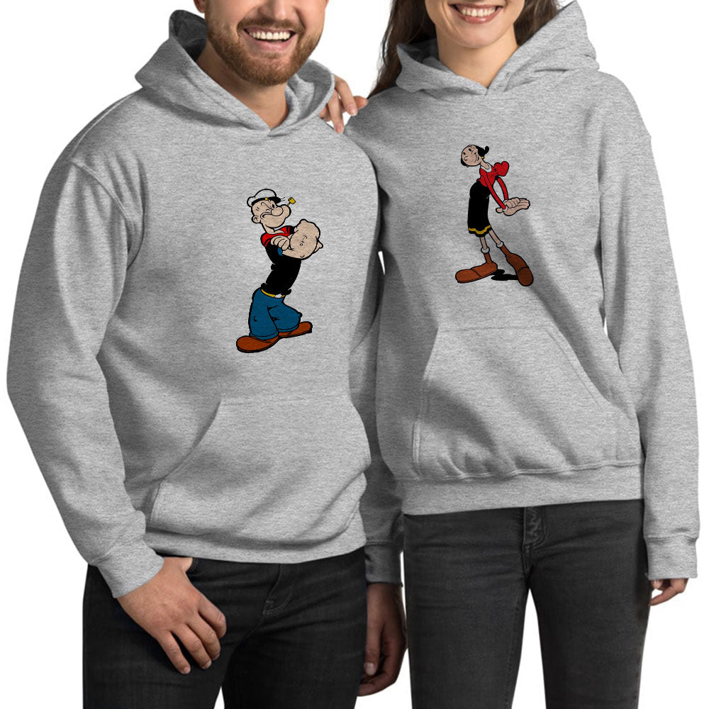 Temel Reis ve Safinaz Sevgili Çift Gri Kapşonlu Sweatshirt Hoodie