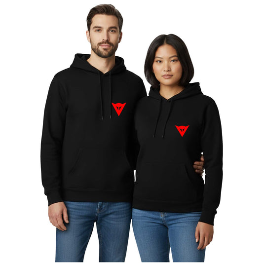 Dainese Red Logo Sevgili Çift Siyah Kapşonlu Sweatshirt Hoodie