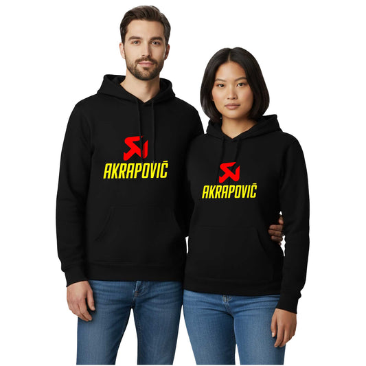 Akrapovic Sevgili Çift Siyah Kapşonlu Sweatshirt Hoodie