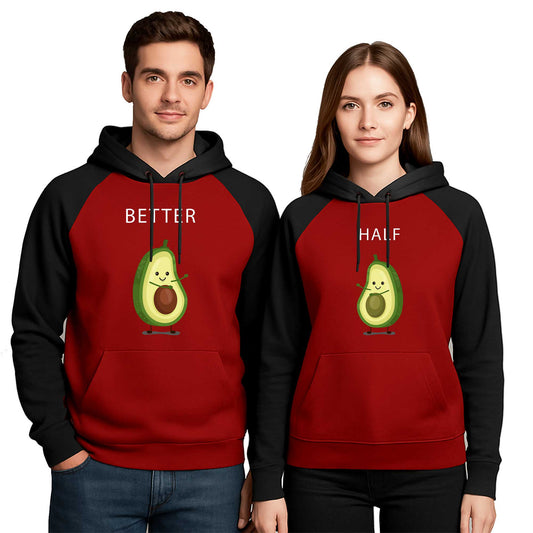 Avakado Better Half Sevgili Çift Renkli Kapşonlu Sweatshirt Hoodie