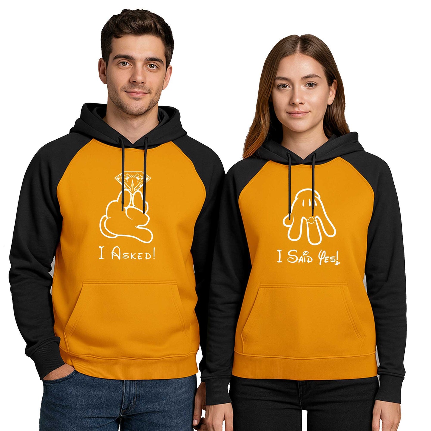 I Asked A Said Sevgili Çift Renkli Kapşonlu Sweatshirt Hoodie