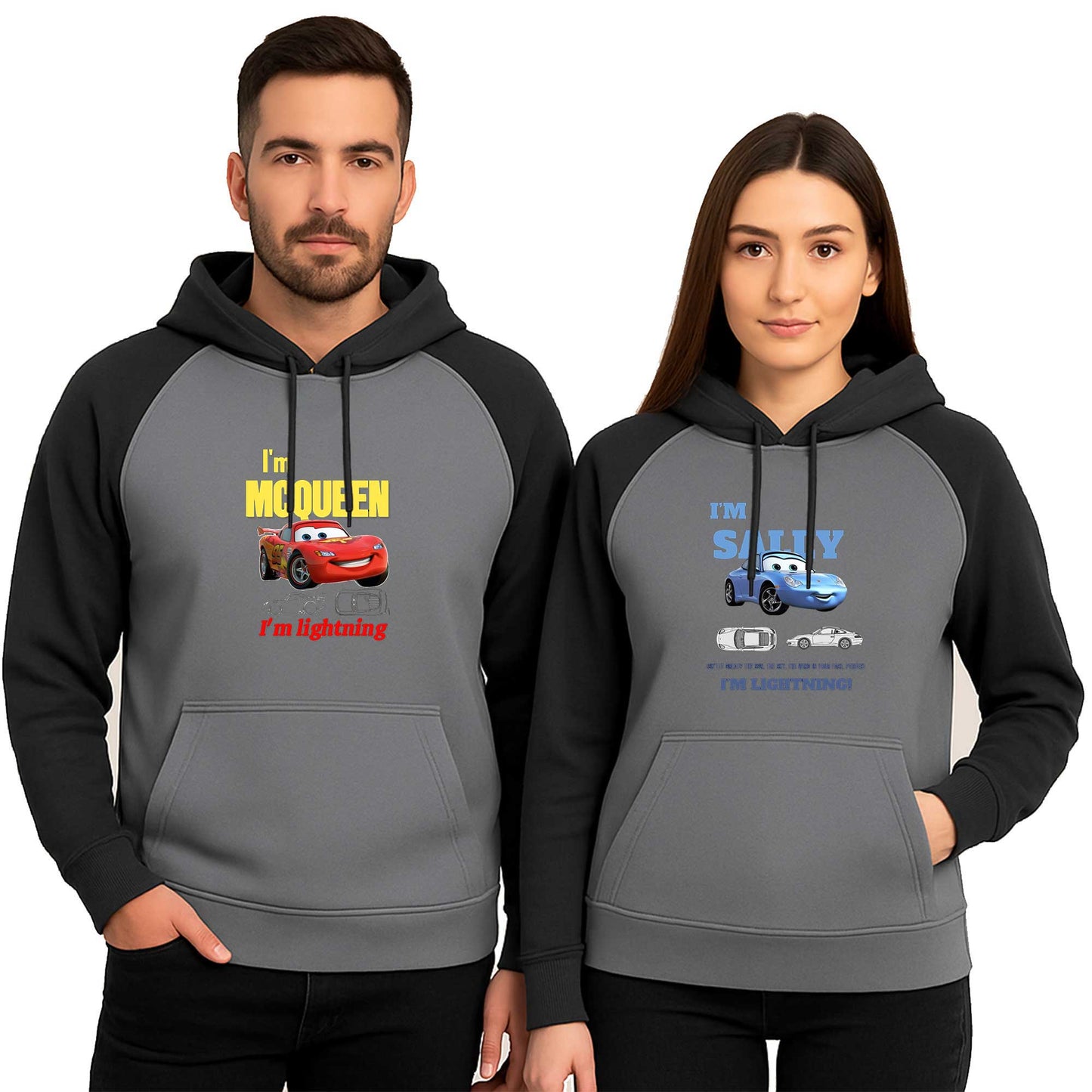 I'm Mcqueen Sevgili Çift Renkli Kapşonlu Sweatshirt Hoodie