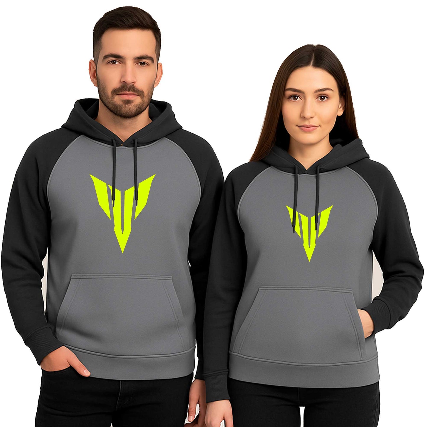 Yamaha Neon Logo Sevgili Çift Renkli Kapşonlu Sweatshirt Hoodie