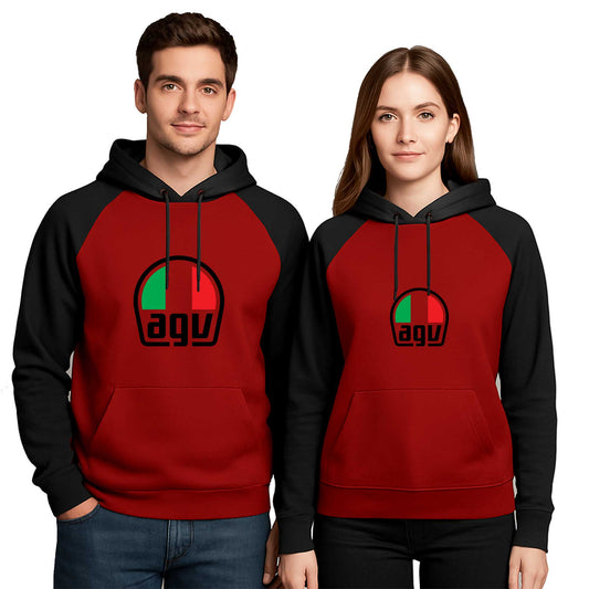 AGV Logo Sevgili Çift Renkli Kapşonlu Sweatshirt Hoodie