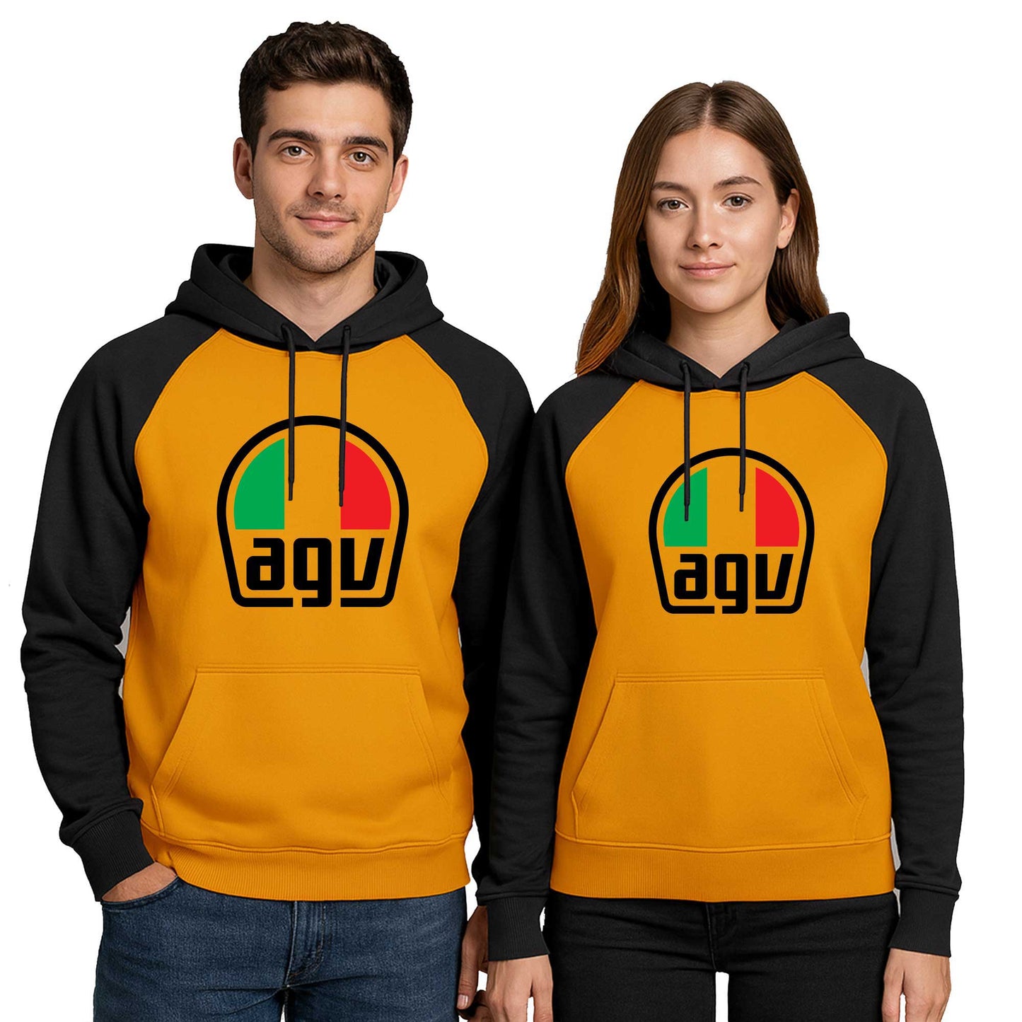 AGV Logo Sevgili Çift Renkli Kapşonlu Sweatshirt Hoodie