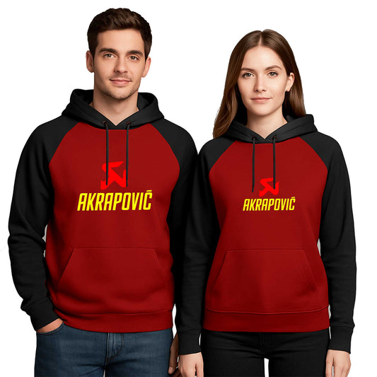 Akrapovic Sevgili Çift Renkli Kapşonlu Sweatshirt Hoodie