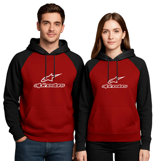 Alpinestars Logo Text Sevgili Çift Renkli Kapşonlu Sweatshirt Hoodie